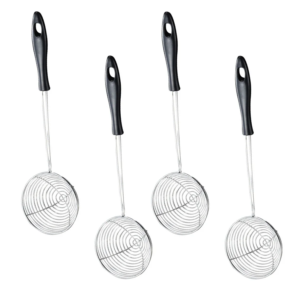 

4 Pcs Stainless Steel Wire Drain Hot-pot Colander Filter Strainer Home Sieve Scoops Kitchen Utensil Food Noodle Gadget