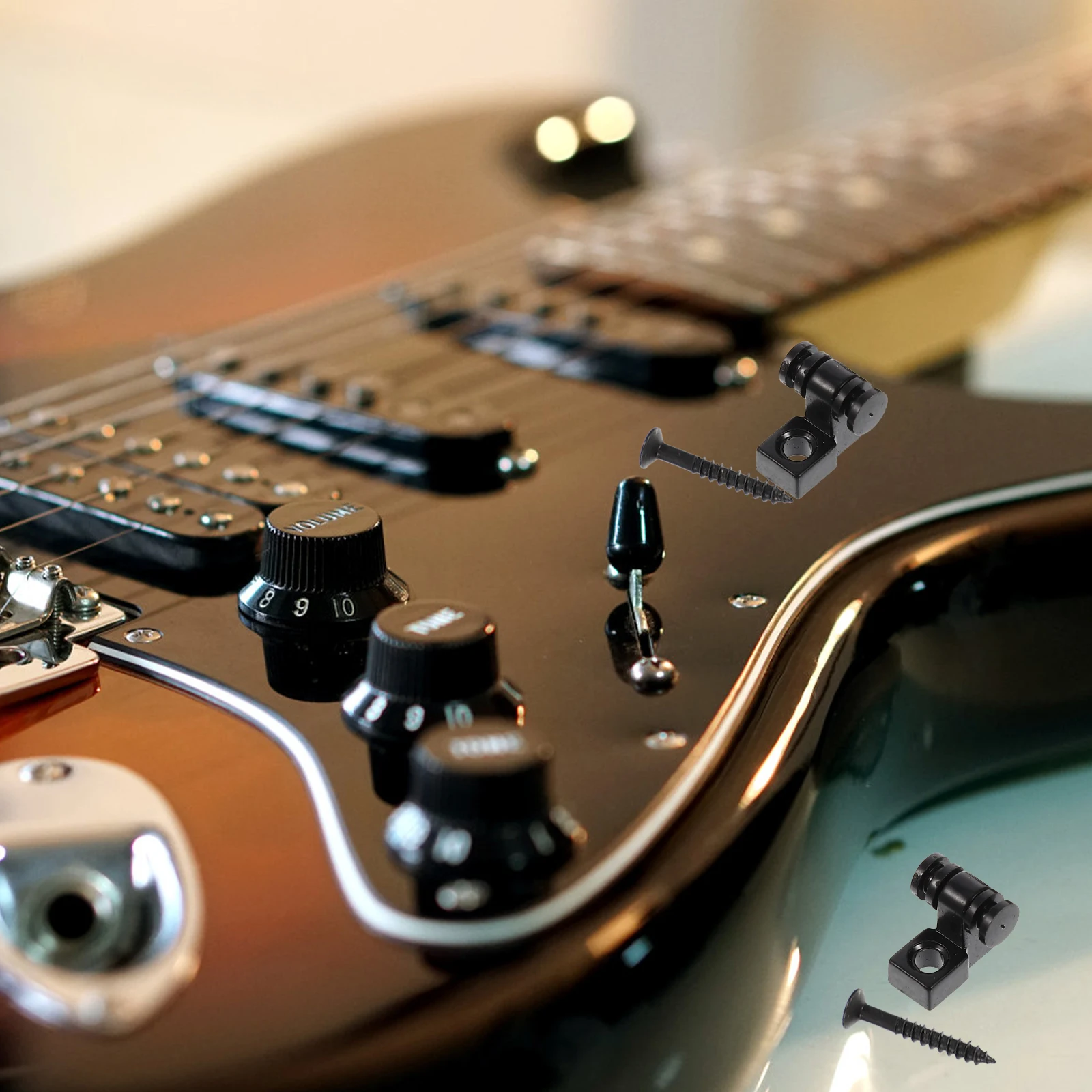 

2 Sets Electric Guitar String Trees Guides Roller Locking Parts Accessories Metal Alloy Durable Long Term Use Prevent Abrasion