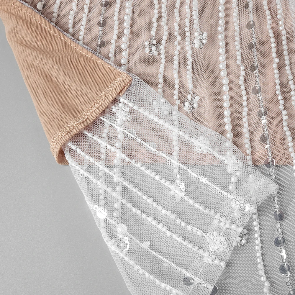 فستان سهرة مطرز بالكريستال الفضي PB مع فتحة ثقب المفتاح، فستان طويل أنيق بدون أكمام للحفلات والمناسبات الرسمية