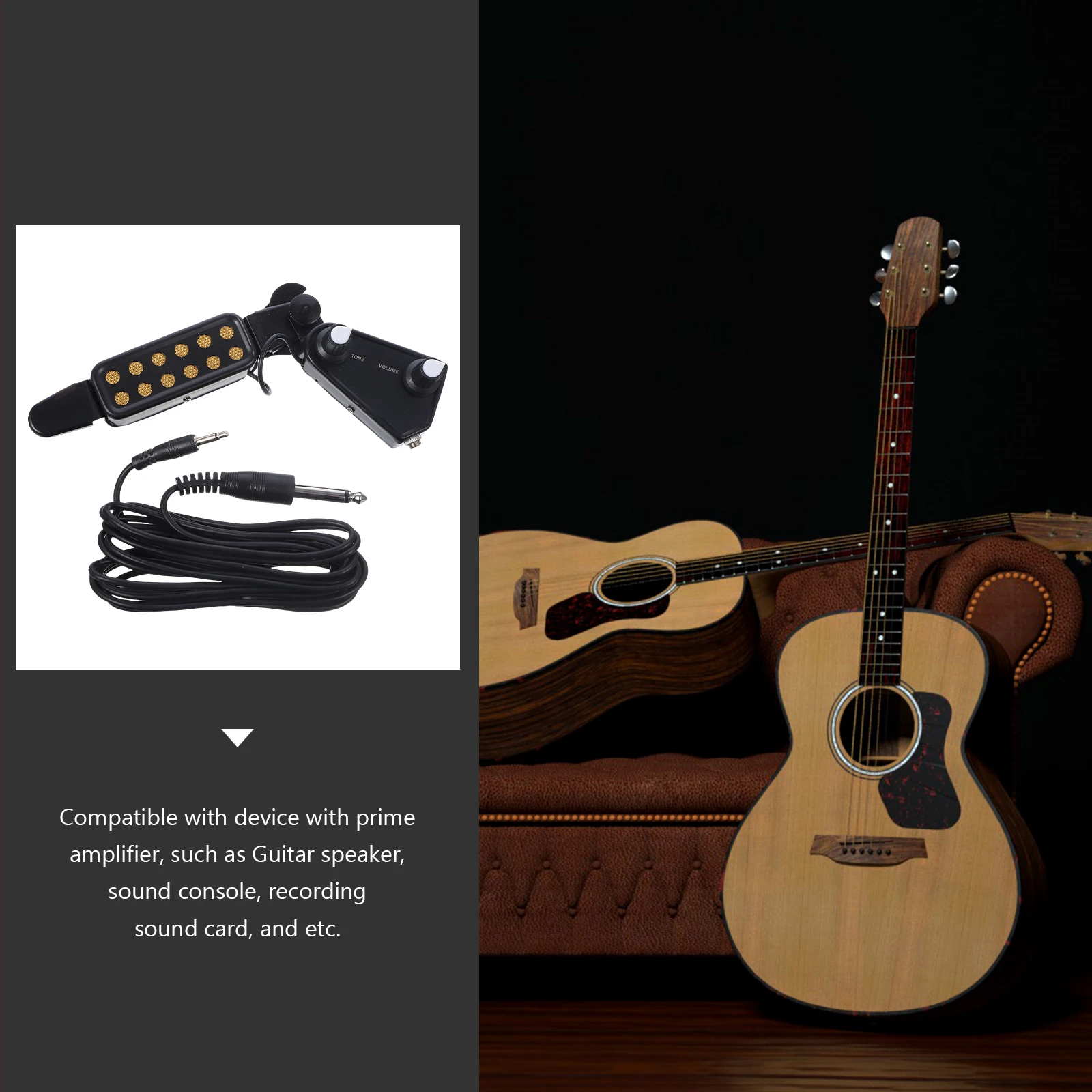 

Guitar Pickup Wooden Accessories Amplifier Sound Practical Recording Tone Control Stable Connection Speaker