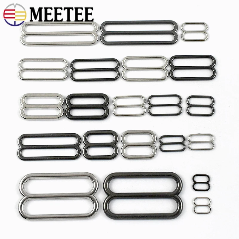 

10-30Pcs 6-50mm Metal Buckle Bikini Bra Tri-Glide Slider Adjust Clasp Underware Bag Strap 8-shaped Ring DIY Garment Accessories