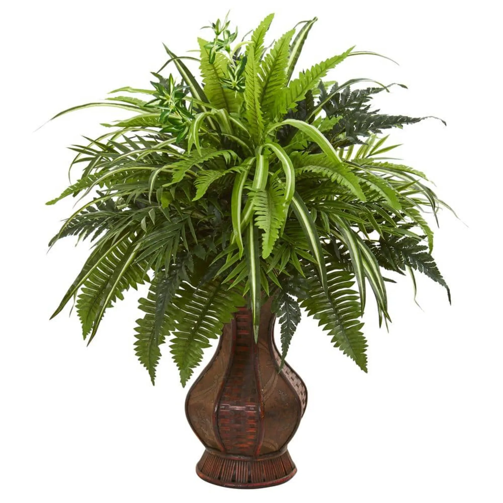 US Indoor 26 Mixed Greens and Fern Artificial Plant in Decorative Planter