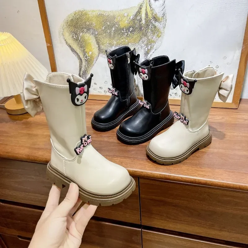 

Girly Heart Kuromi Anime Kawaii Ins MINISO Warm Casual Y2k Boots Cute Cartoon Fashion Soft Princess Shoes Gifts for Kids