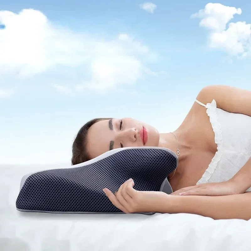 Butterfly Sleep Memory Neck Pillow Slow Rebound Comfortable Memory Foam Sleep Pillow Cervical Orthopedic Neck Massage Bed Pillow