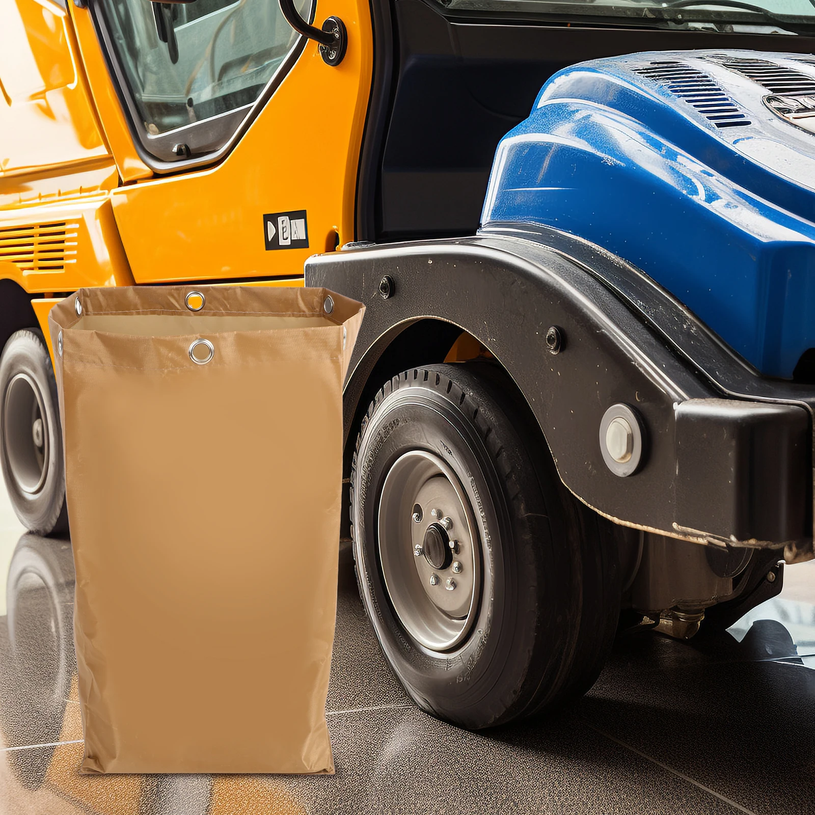 

1pcs Clean Car Bag Replacement Coffee Oxford Cloth Large Capacity Housekeeping Caddy Wheeled Bags Storage Cart Liner