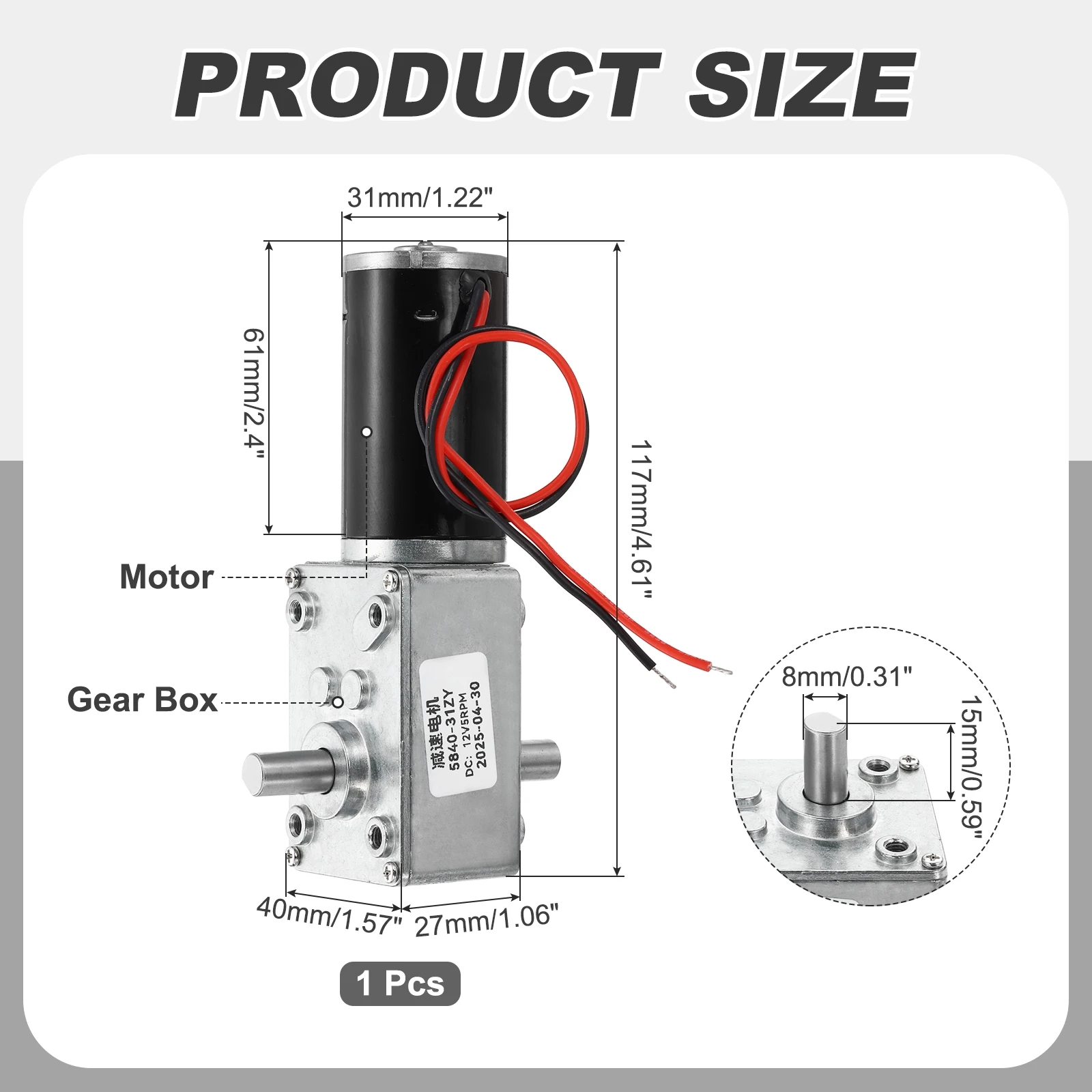 DC12V/24V Worm Gear Motor 5RPM-470RPM D Shaft Self-Locking High Torque Speed Reduction Gear Motor for Automotive Home Appliances