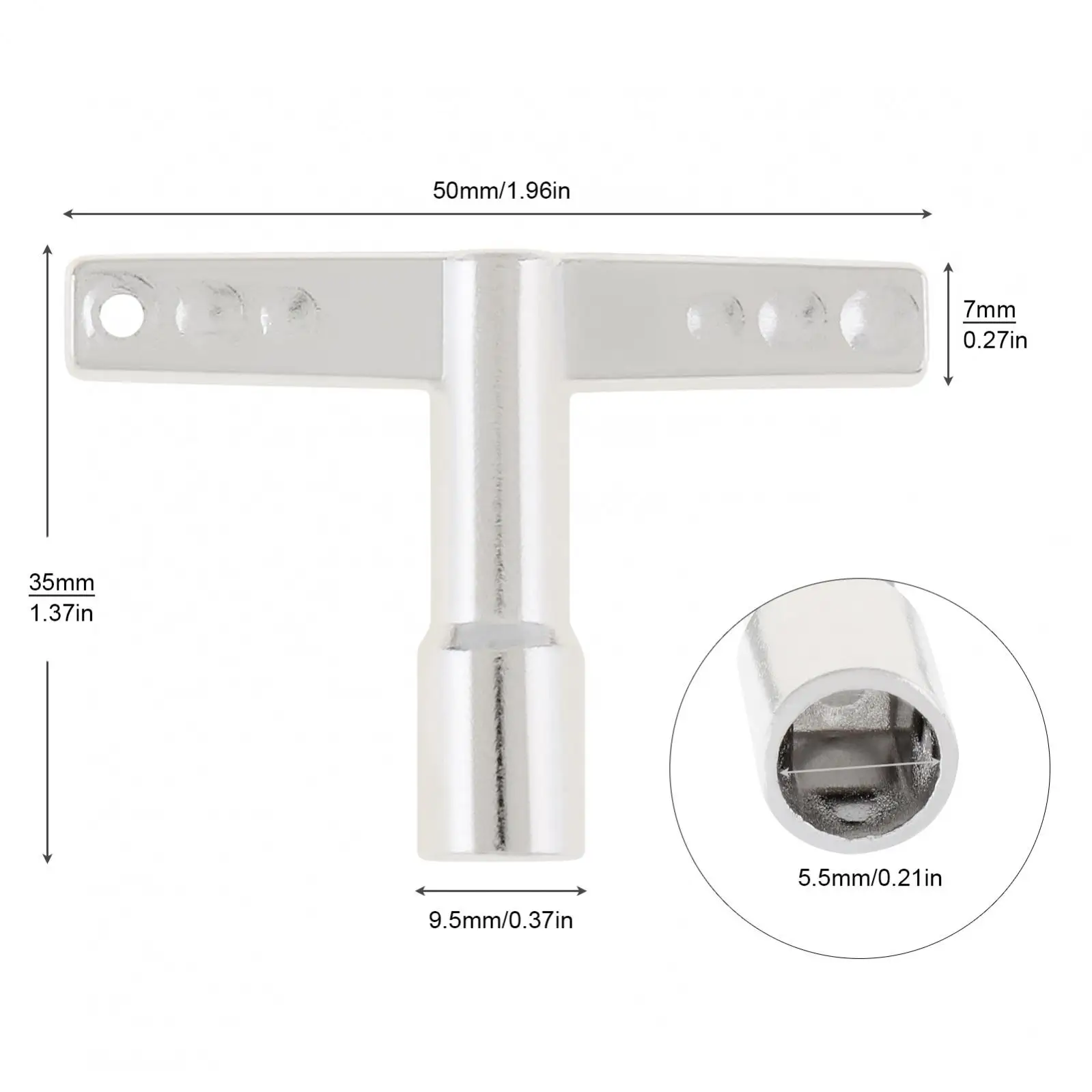 Universal  T Shaped Quick Remove Jazz Snare Drum Tuning Wrench Key with Extended Anti-slip Handle