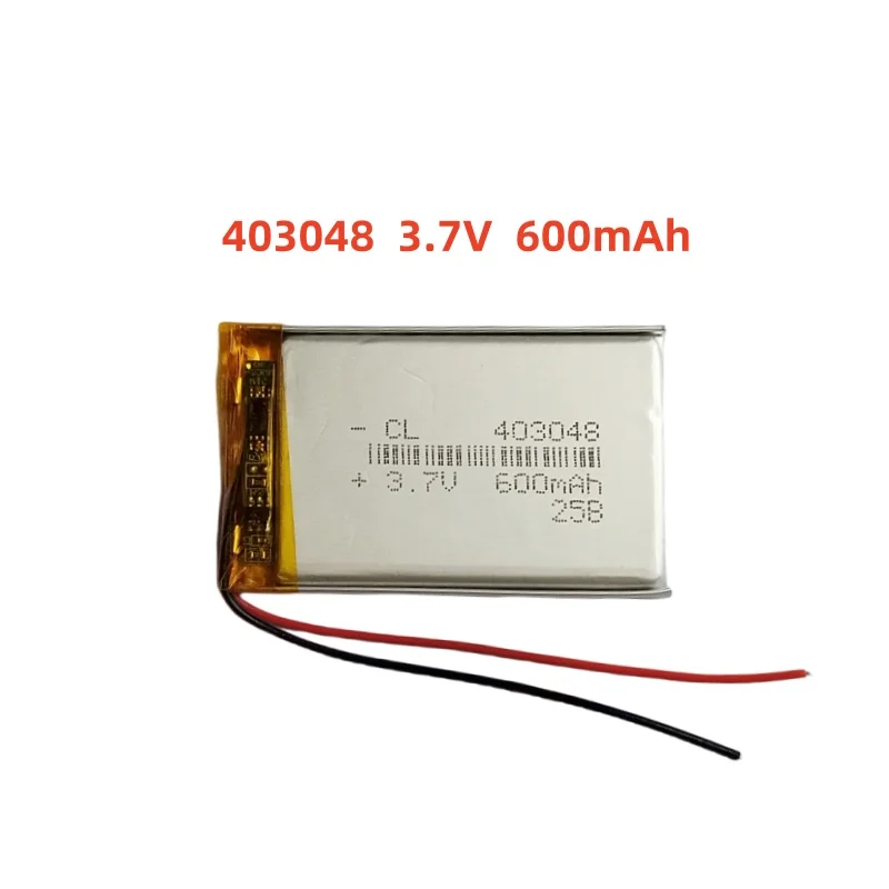 

3.7V 600mAh Li-Polymer Replacement Li Lipo Battery 403048 JST 2Pin 1.0/1.25/1.5/2.0/2.54mm Connector For GPS Camera LED