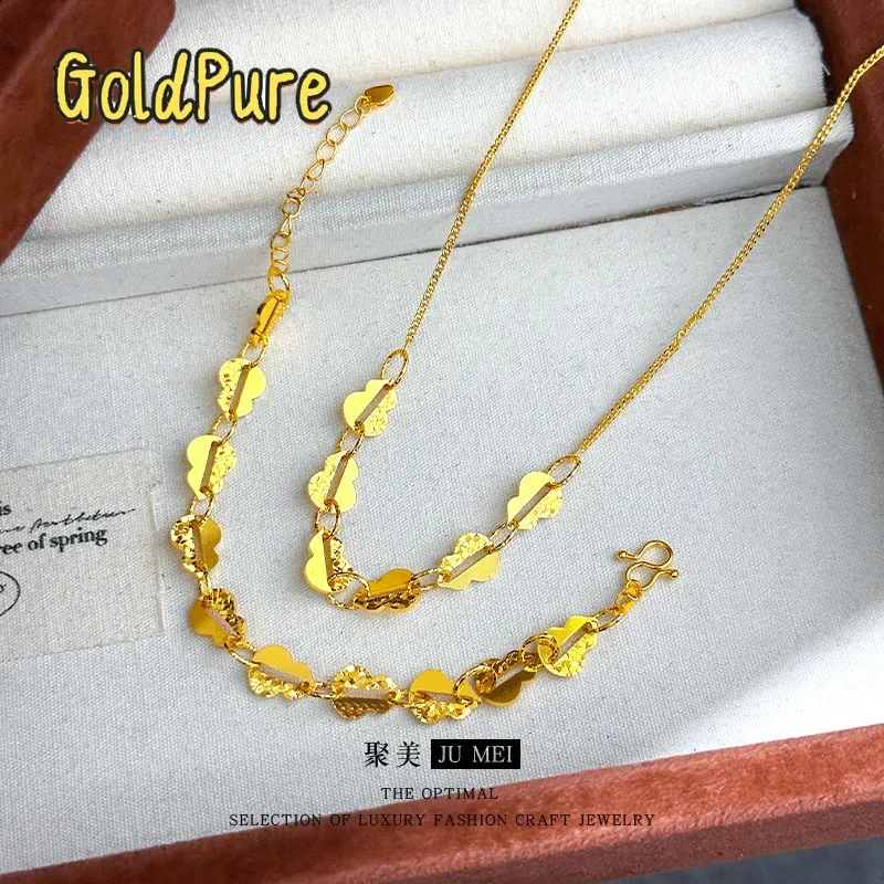 

Goldpure Heavy Industry 9999 24K Real Gold Broken Ice Hoist Plate Necklace Bracelet Super Flash Fulu Necklace Bracelet