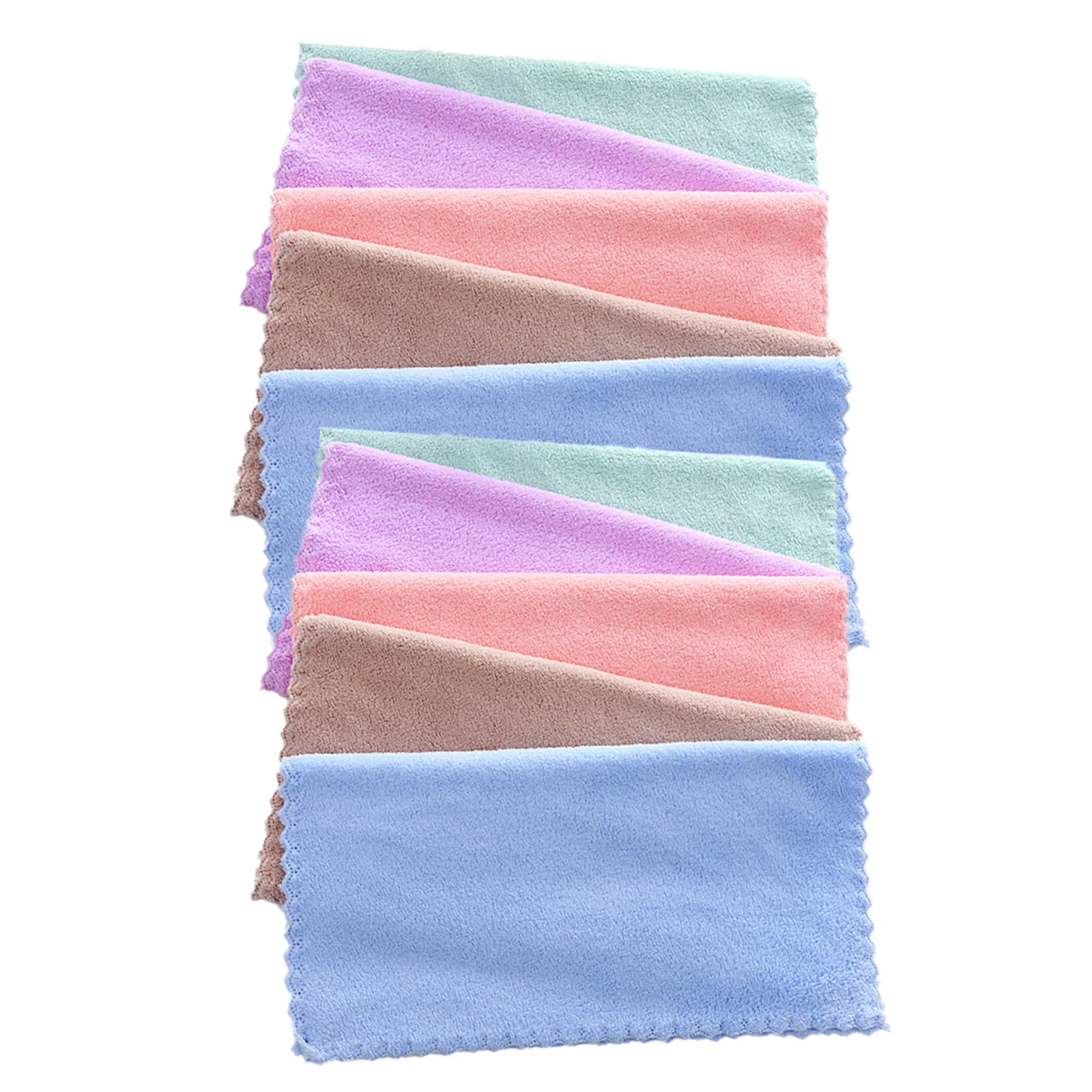 

10pcs Microfiber Makeup Remover Towels Soft Edge Face Cleansing Cloth Durable Travel Size Unisex Gifts Women Girls
