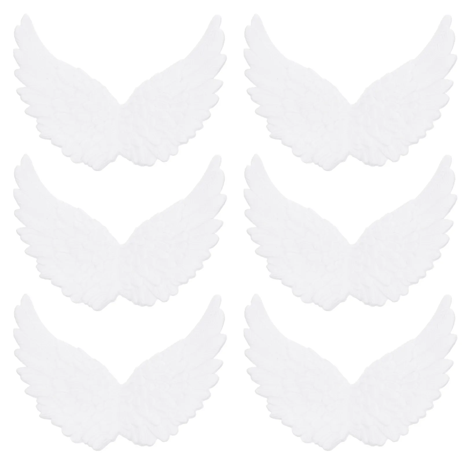 6 Piezas de Alas de Ángel Blancas, Accesorios de Plástico, Adornos Navideños, Manualidades, Decoraciones, Regalos para Coronas, Guirnaldas y Sombreros