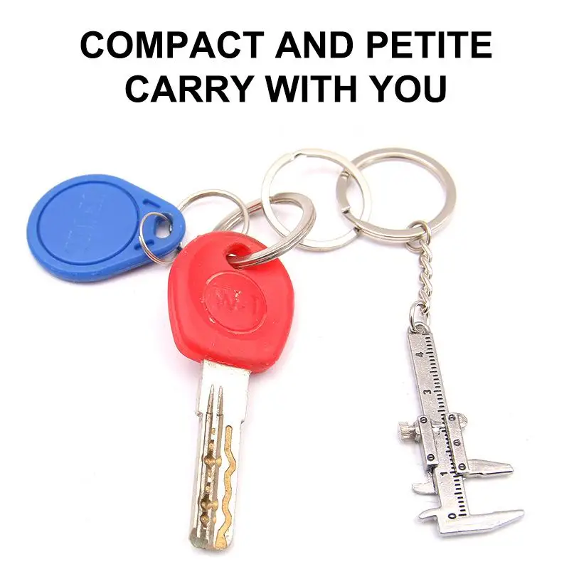 S Portable Mini Jewelry Measuring Metal Ruler & Mini Vernier Caliper Keychain - DIY Tools For Precise Measurements