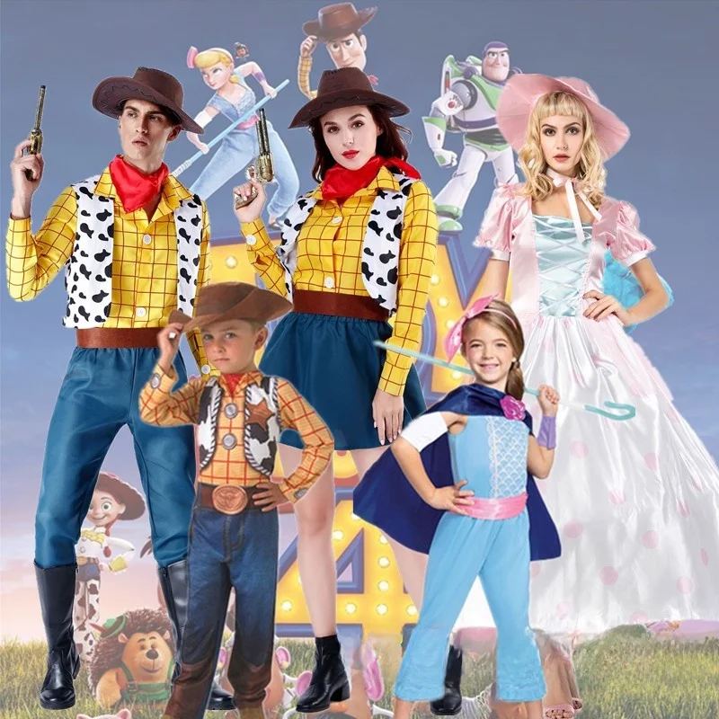 

Костюм для косплея на Хэллоуин: Вуди из «Истории игрушек», ковбойский наряд, этнический костюм для женщин, сценический костюм для взрослых и детей
