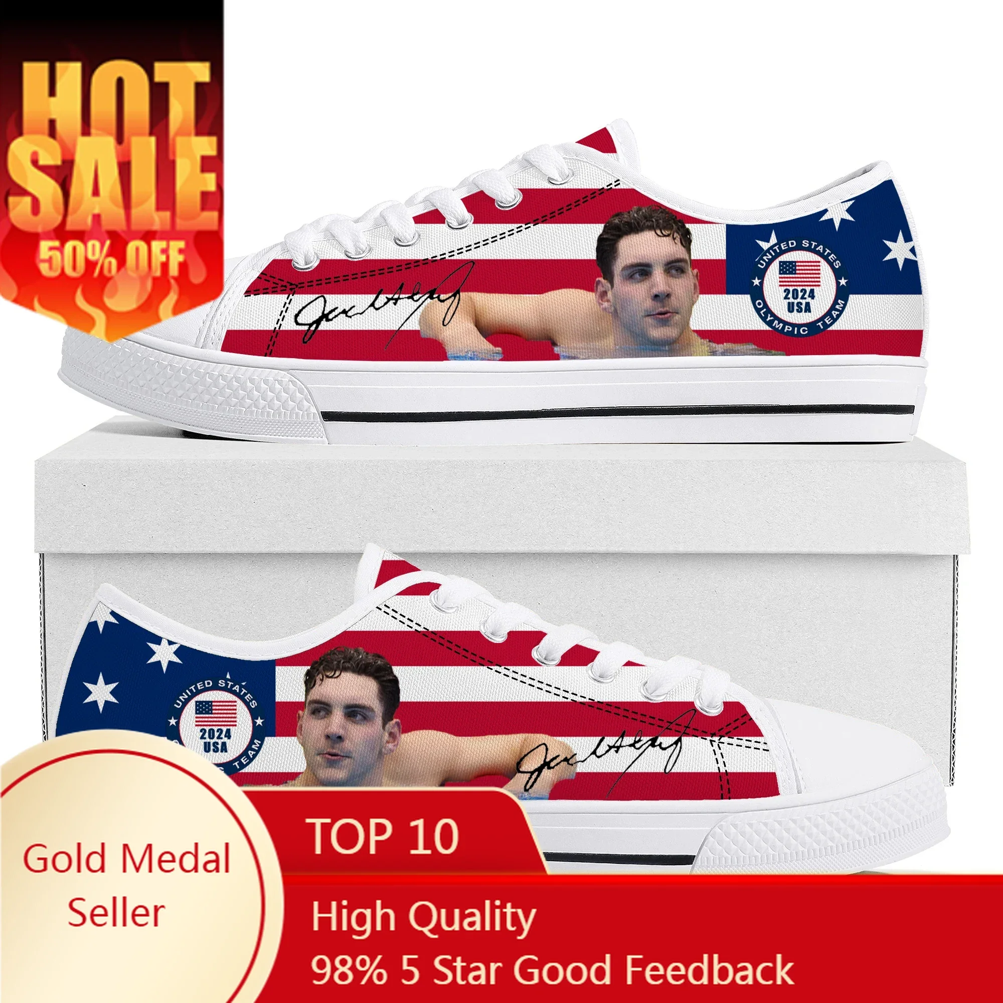 

Jack Alexy Swimming Champion Low Top Sneakers Men Women Teenager High Quality Shoes Canvas Sneaker Couple Custom Made shoe