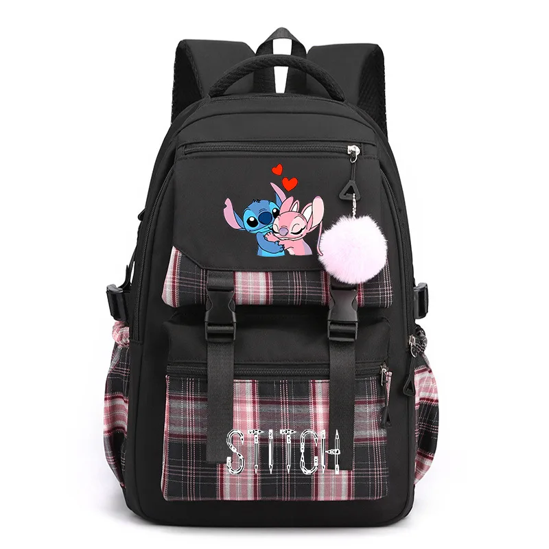 Disney Lilo And Stitch School Bags High School Student Backpack Female Large Capacity Junior High School Laptop Mochila Escolar