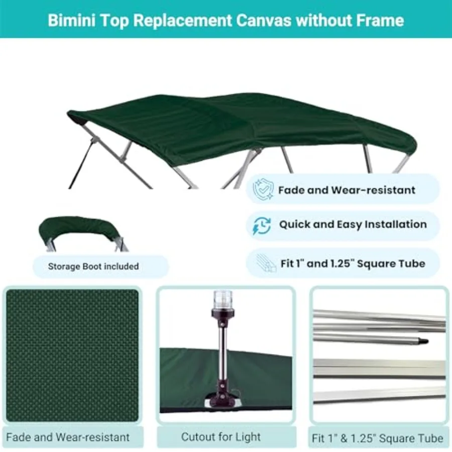 4 القوس بيميني العلوي استبدال غطاء 10 أقدام طويلة دائم البحرية الصف قماش الشمس الظل قارب المظلة للخارجية المائية حماية