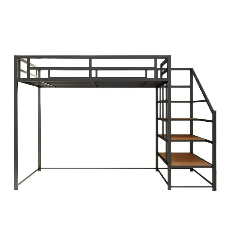 Modern wrought iron elevated bed single apartment bed under table superior single double