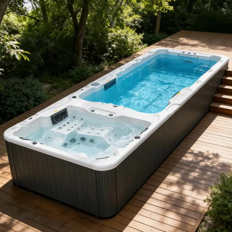 6 Meters Dual Zone Swim Spa Pool Outdoor Massage Hot Tub For Family Backyard