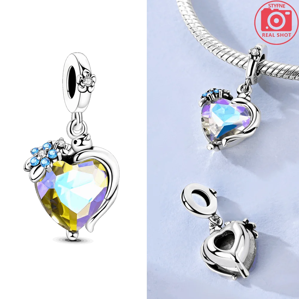 

Оригинальные подвески из серебра 925 пробы, мечтательные подвески в форме кота и цветка в форме сердца, подходят для подвесок Plata 925, браслеты для женщин, изготовление ювелирных изделий, подарки