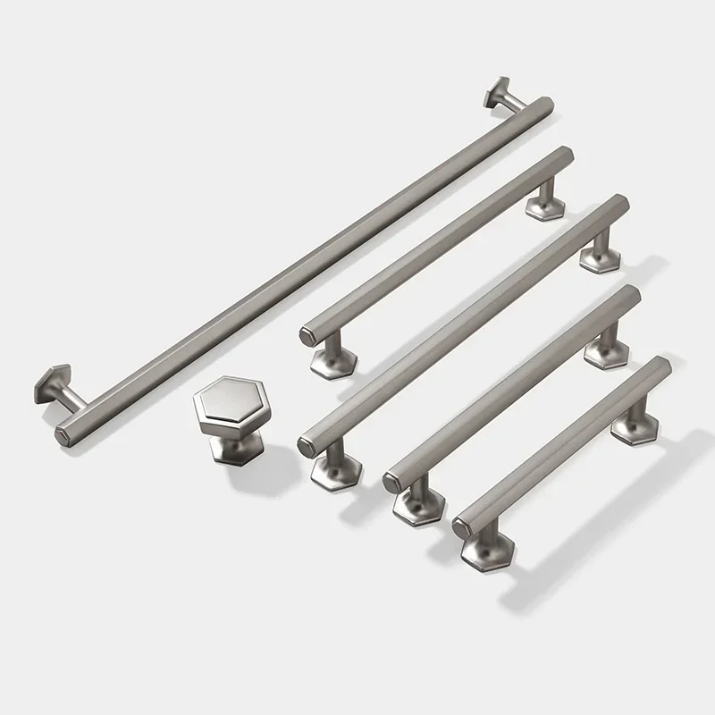 American Hexagon Closet Door Pull Handles Long Matte Kitchen Drawer Knob Cabinet Door Handles For Room Cupboard Wardrobe Pulls