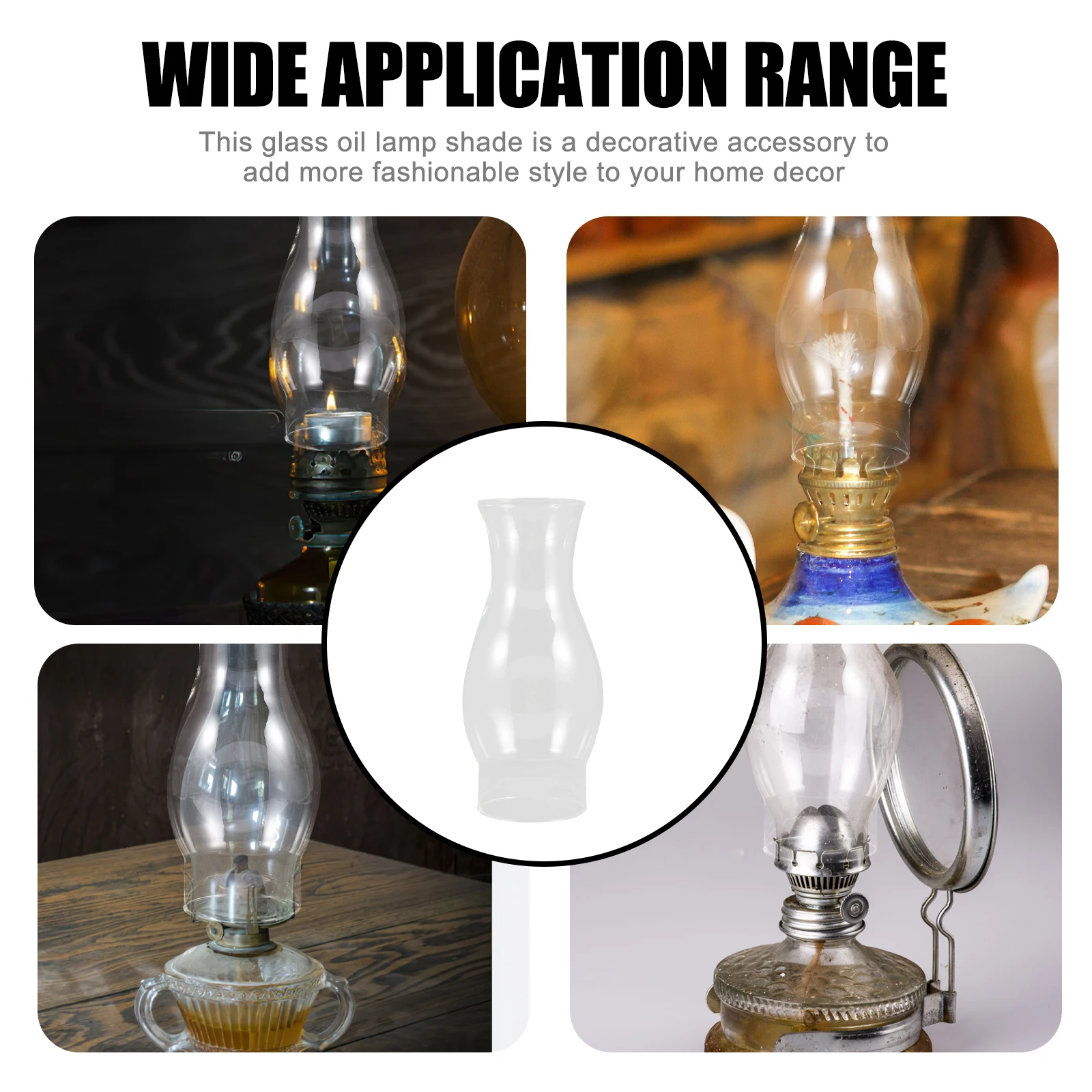   Transparent Glass Oil Lamp Shade Clear Oil light cover Glass   Lamps Shade home decor Clear Chimney   Lamp Cover Light Shades