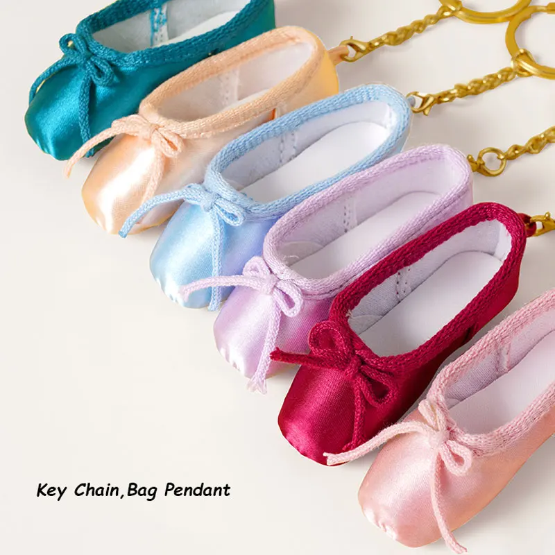 Mini llavero de zapato de punto de Ballet para niñas, bolso colgante, decoración para bailarina, bolsas de baile, accesorios de Ballet, regalos