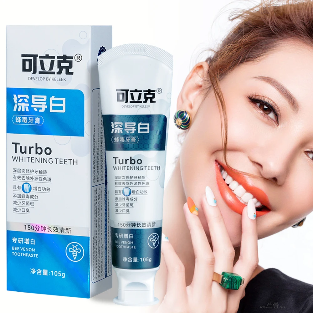 

Deep Brightening Toothpaste Whitening Bee Venom Toothpaste Gingivitis repair gum refresh breath Dental clean oral cavity keleek