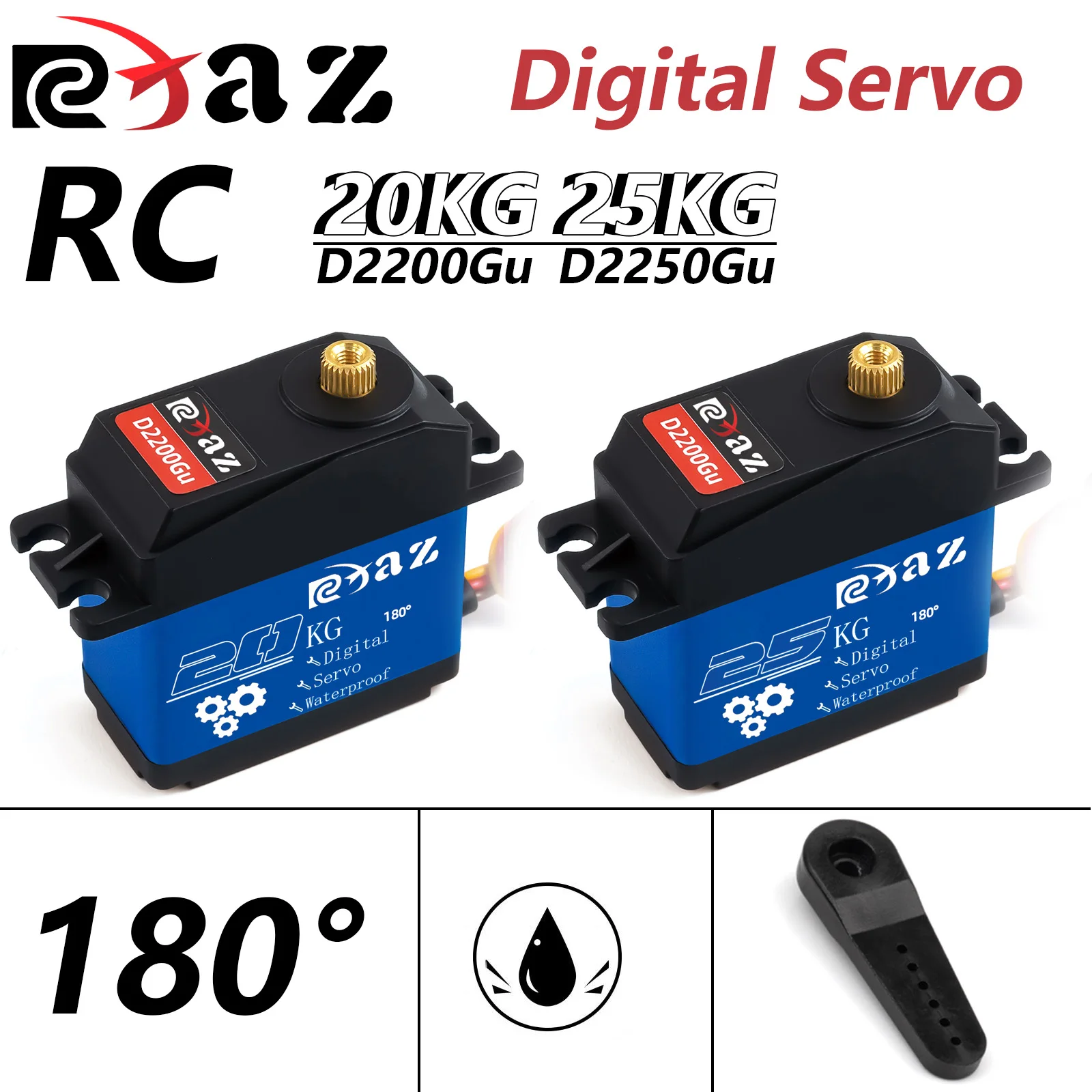 

RCXAZ цифровой сервопривод 25 кг 20 кг 180 градусов с высоким крутящим моментом водонепроницаемый сервопривод для RC автомобиля гусеничный SCX10 грузовик робот обновленные детали