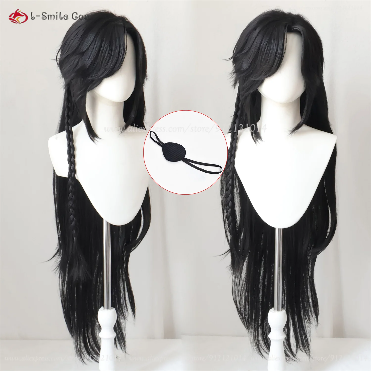 

Anime Tian Guan Ci Fu Hua Cheng Cosplay Wig Heaven Officials Blessing Cosplay San Lang Black Wigs Heat Resistant Synthetic Hair