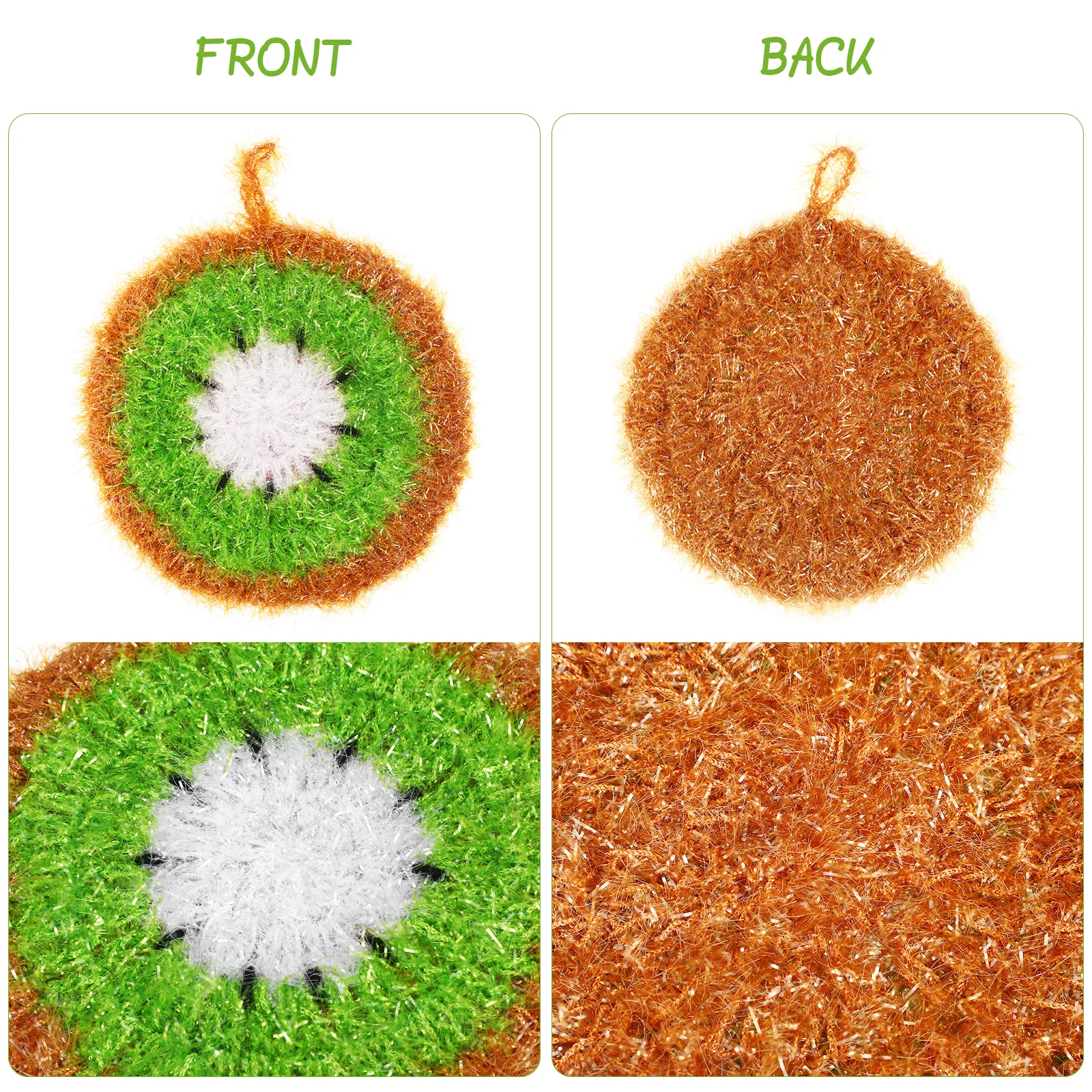 

5 Pcs Fruit Shaped Dish Washing Cloth Set Kitchen Sponge Wipes Cleaning Cloths for Home Reusable Scrub Sponges Vegetable Design