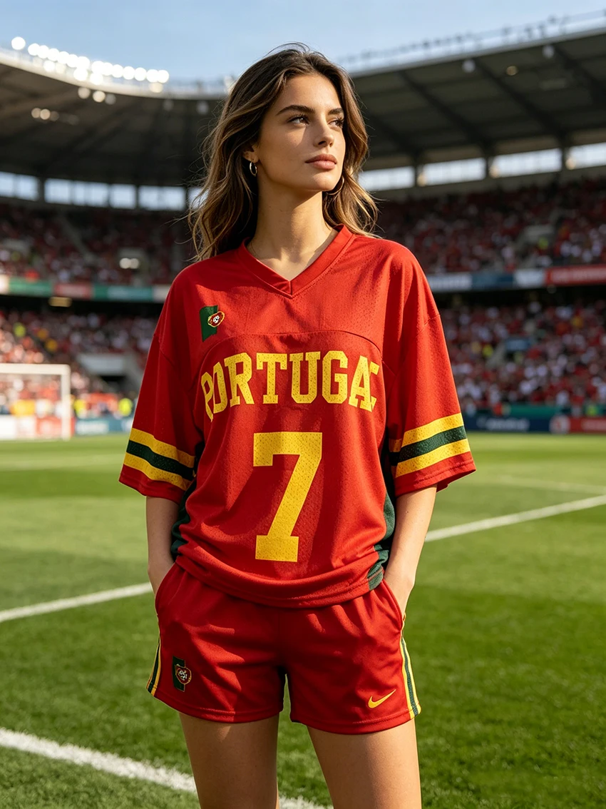 Women'S Fashion Portugal - Damska modna koszulka piłkarska Portugalia 7,