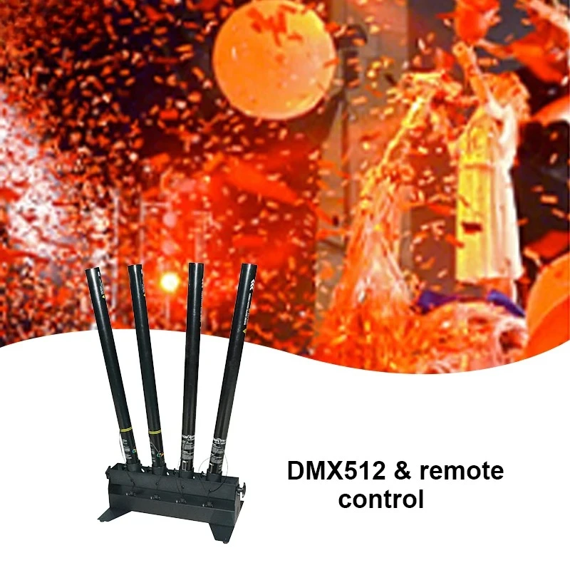 4 Head Paper Blaster Machine Remote DMX Electric Confetti Cannon