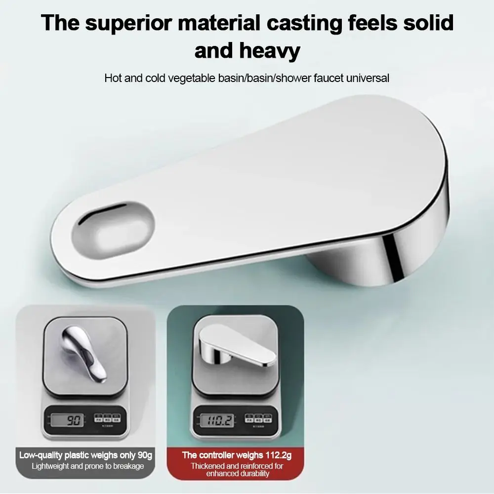 New Universal Faucet Handle Thicken Silver Quick Open Valve Bathroom Accessories
