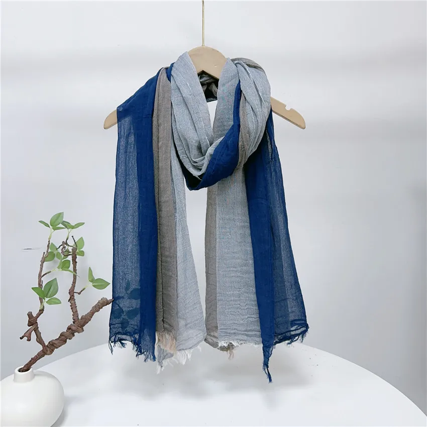 Designer Cotton Linen Men\'s Scarf Autumn Winter Men Scarves Warm Neckerchief Pashmina Shawls Male Accessories Tassel Bufandas