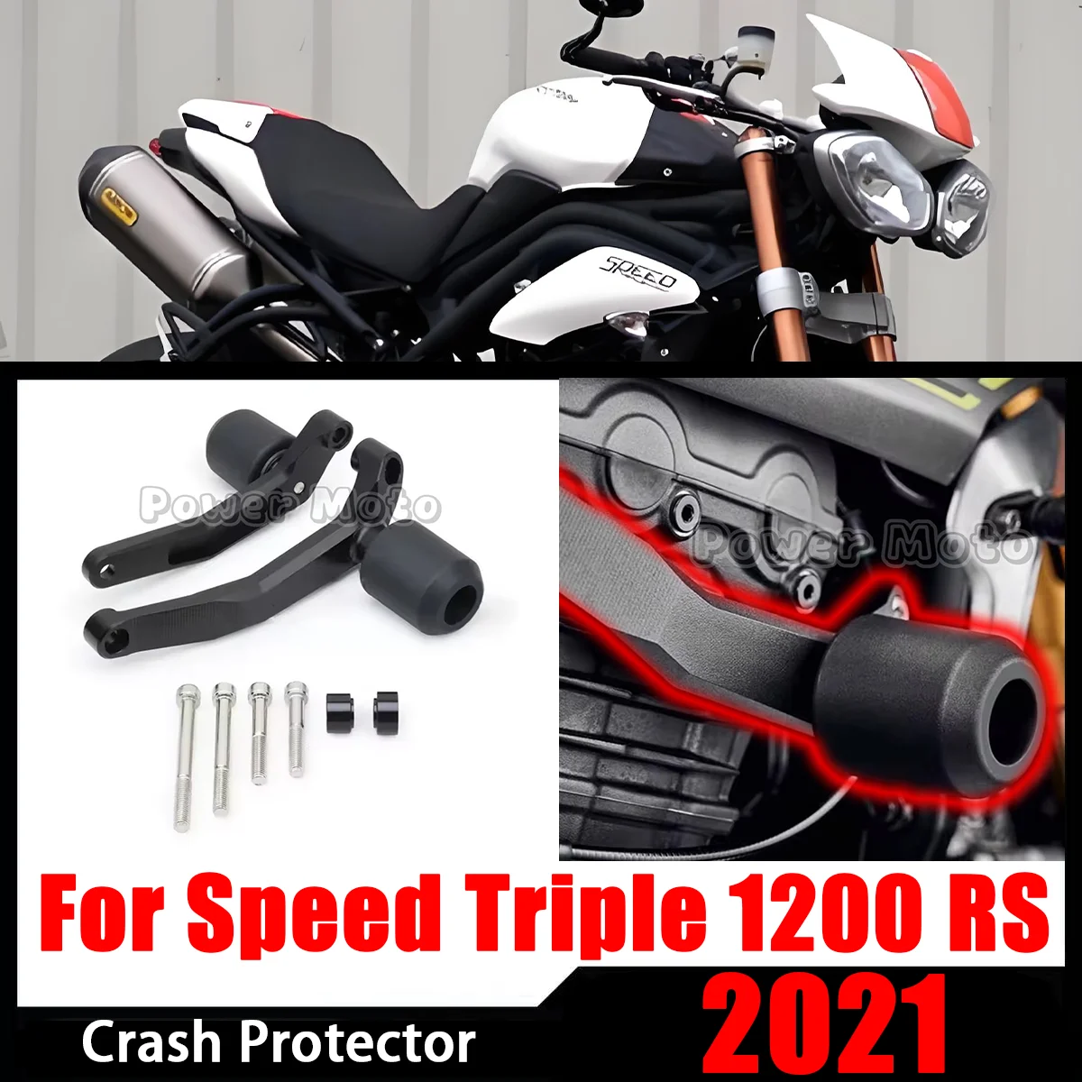 

2021 For Speed Triple 1200 RS 2021-2025 Motorcycle Falling Protection Engine Frame Slider Fairing Guard Crash Pad Side Protector