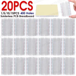 1-20pcs 400 Tie Points Solderless PCB Breadboard Spliceable Mini Universal Test Protoboard for Experiment Test Robot