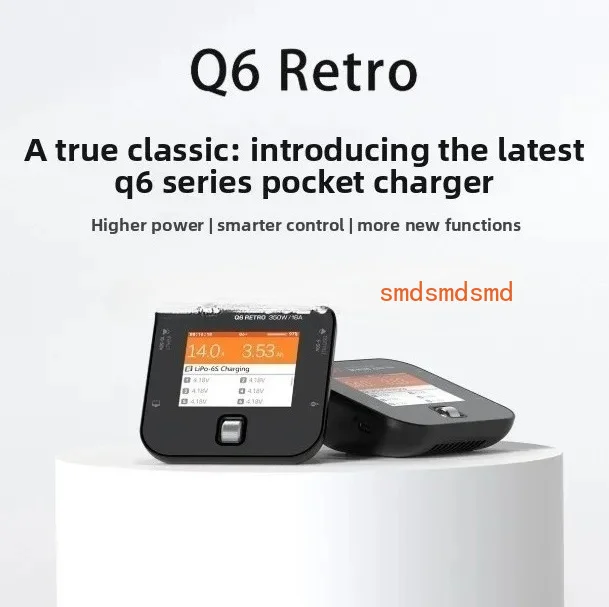 Q6 Retro DC Charger/Discharger 350W 16A 2-6S LiPo/LiHv/LiIon Compact Smart Fast Charge for RC Cars Drones Batteries