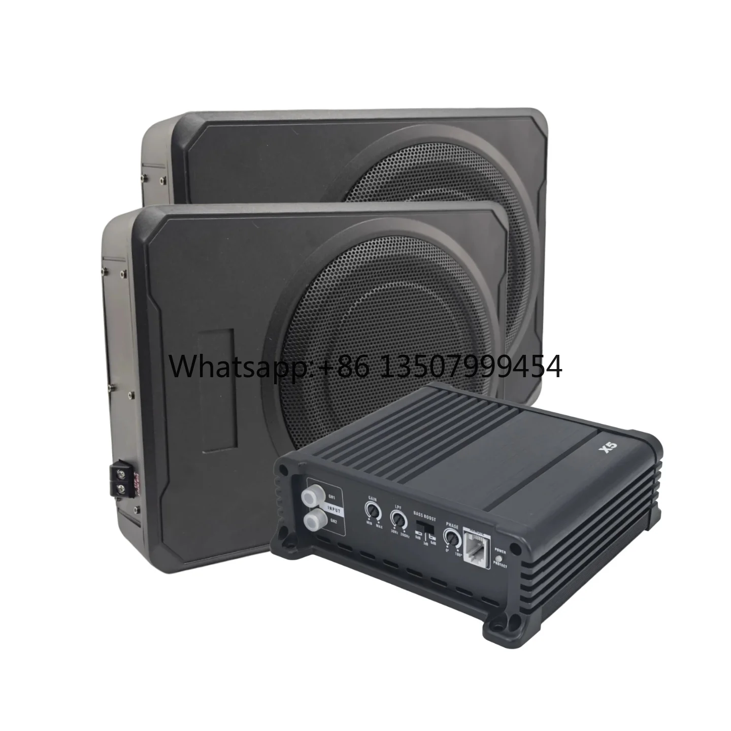 Car Audio Upgrade Kit Dual Ultra Thin Subwoofers and Mono Amplifier Aluminum Alloy Shell Complete Audio Wiring Easy Installation