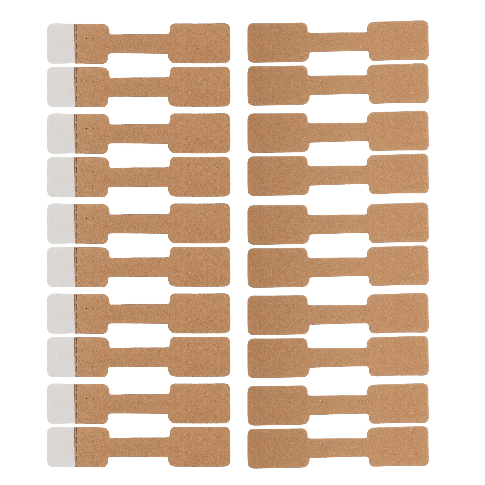 

500Pcs Durable Kraft Paper Price Tags Jewelry Identification Stickers Adhesive Rings Labels Writable Blank Tags Necklace Labels
