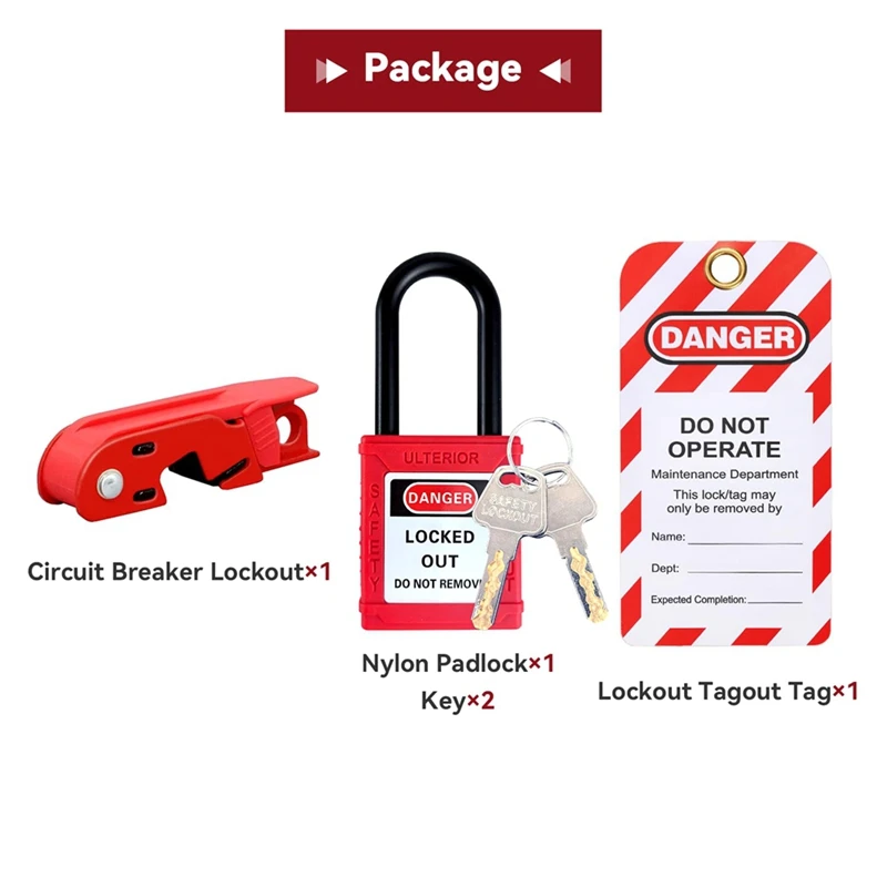 Circuit Breaker Lockout Set, Circuit Breaker Lockout, Lockout Tagout Tag, For Standard Single And Double Toggles