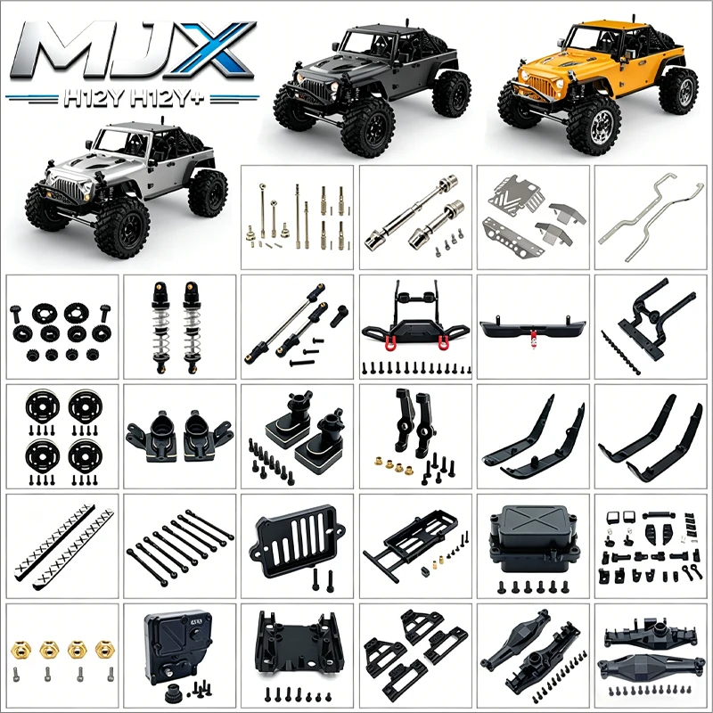 MJX Hyper Go H12Y H12Y+ 1/12 4WD RC Auto Spurstangen Stoßdämpfer Stoßfänger Antriebswelle Lenkungsgelenk Metall-Upgrade-Zubehör