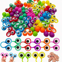 20PCS Fun Wiggle Eyeball Puppet Finger Rings Plastic Party Souvenir Toys for Kids Jokes Practical Game Gifts Birthday Decoration
