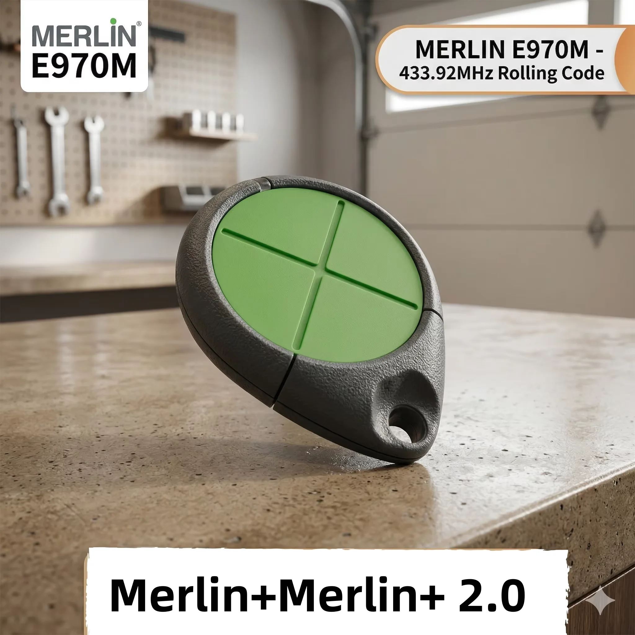 For Merlin EM970 MT110MYQ MT120EVOPS MT50EVO Garage Door Remote Control Command Transmitter Rolling code 434.54 MHz