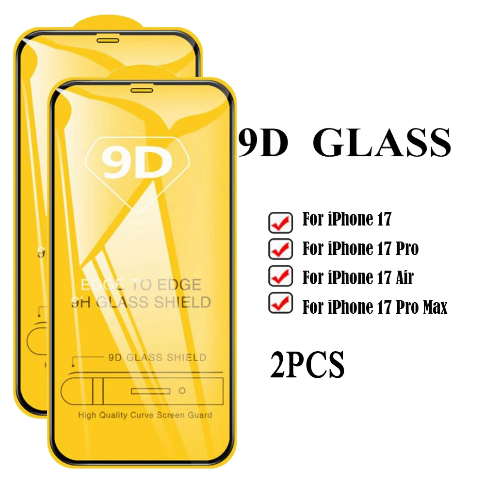 2 Stücke Gehärtetes Glas Für iPhone 17 Pro Max 17 Air 17Pro Max Displayschutzfolie Für iPhone 16 Plus 16 Pro Max 16e Schutzglas