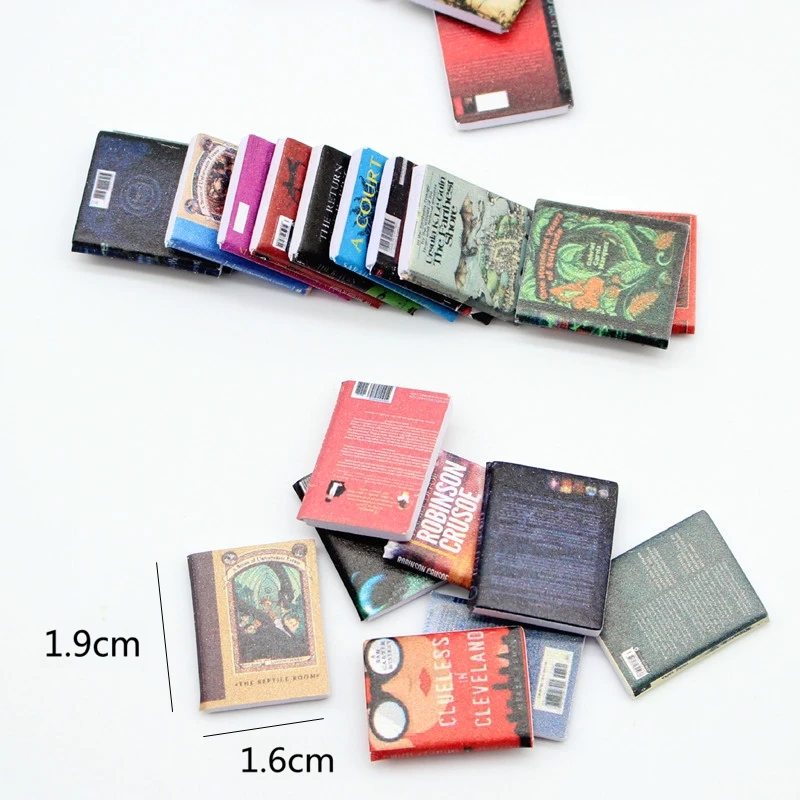 10PCS 1:12 Puppenhaus Miniatur Zeitschriften Bücher Romane Modell Puppen Haus Szene Dekor Zubehör Puppe Zubehör