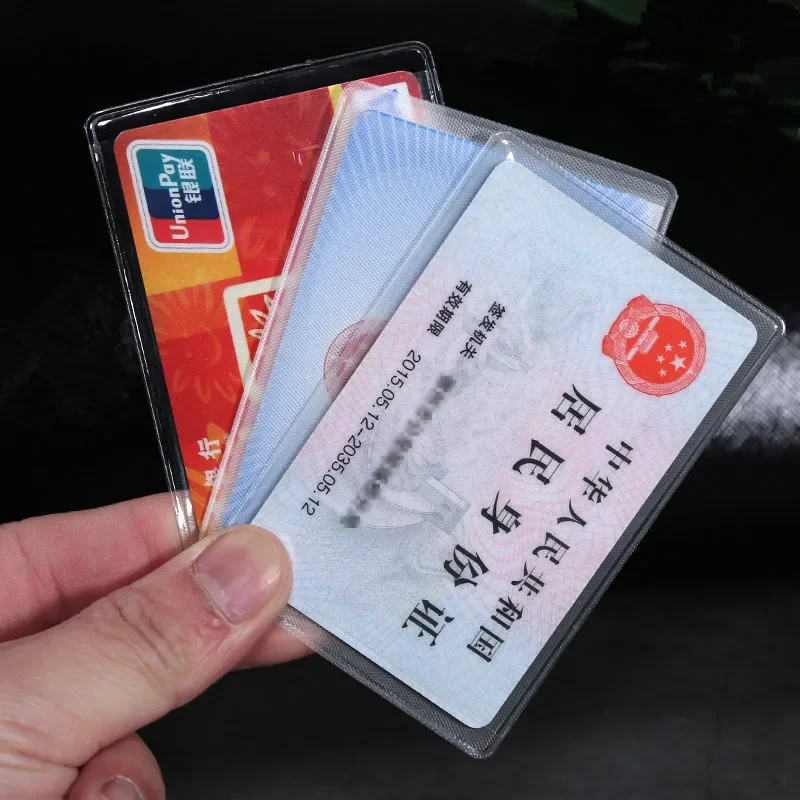 10pcs/lot ID Card Holder Business Credit Card Protector Cover Bag Transparent Calling Visiting Game Card Holder Sleeve