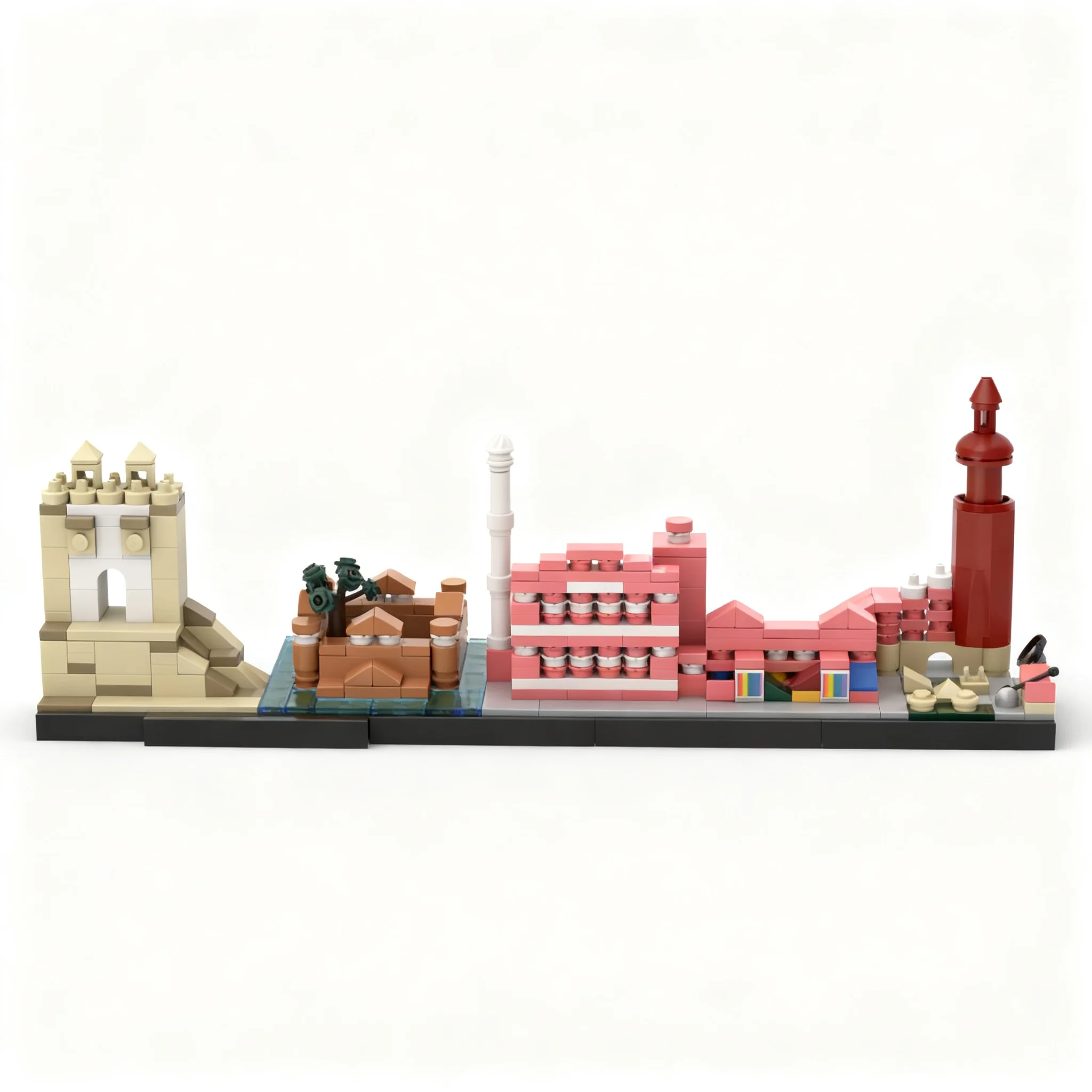 414pcs MOC Jaipur Skyline Skylines Model Building Blocks Toys Display Craft Assemble Collection Education DIY Art Creative 3D