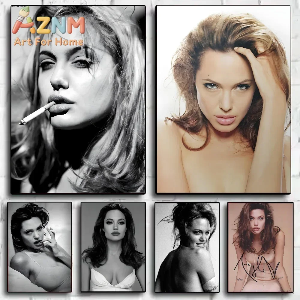 Movie star A-Angelina Jolie Poster HD art sticky wall waterproof home living room bedroom bar aesthetic decoration