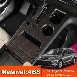 For Toyota Sienna 2021 2022 2023 2024 ABS Carbon Fiber Center Console Gear Shift Panel Frame Cover Trim Interior Car Accessories