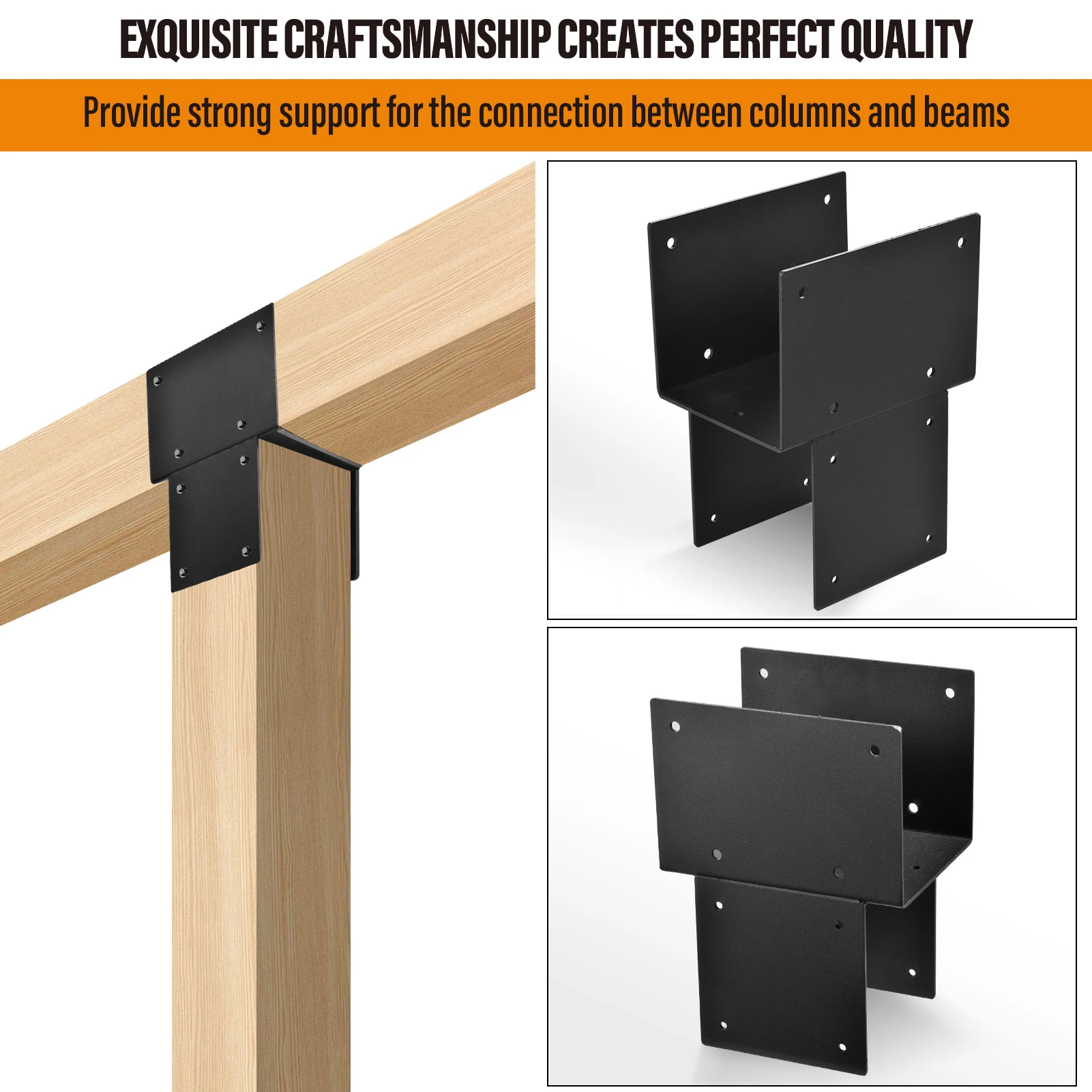 

Комплект из 4 кронштейнов для перголы 5,5"x5,5", нержавеющая сталь, соединительные кронштейны для стоек, фурнитура для уличных конструкций для балок патио
